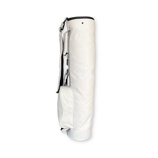 White Travel Leather Golf Bag - Real Leather Studio
